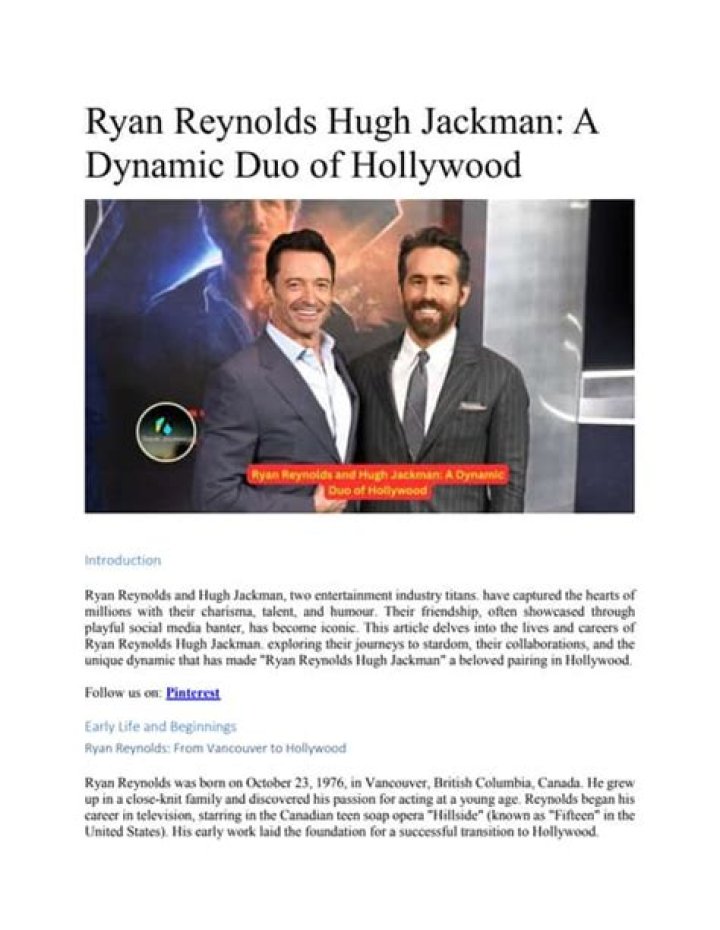 Exploring the Dynamic Duo: Hugh Jackman and Antoni